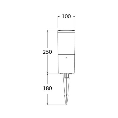 Outdoor lighting pole made of durable resin plastic (Fumajali), 43 x 10 cm, E27 bulb base - Black product image 3