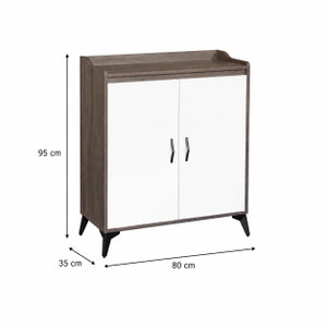 Modern MDF wooden buffet, 95×80×35 cm - brown white product image 2
