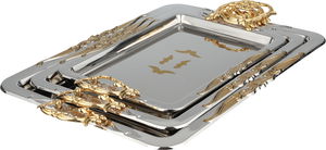 طقم طوفريات المها ستانلس ستيل السيف بلص، 3 قطع، يد ذهبي - فضي ذهبي product image