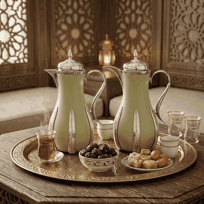 طقم ترامس سنا السيف غاليري، 1/1 لتر، 2 قطعة، حافظة داخلية زجاج حراري، هيكل خارجي استيل - أخضر فاتح product image 2