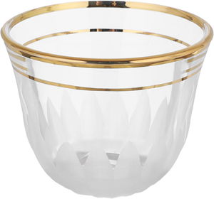 طقم تقديم شاي وقهوة زجاج السيف غاليري، 26 قطعة، بخطوط ذهبية - شفاف product image 4