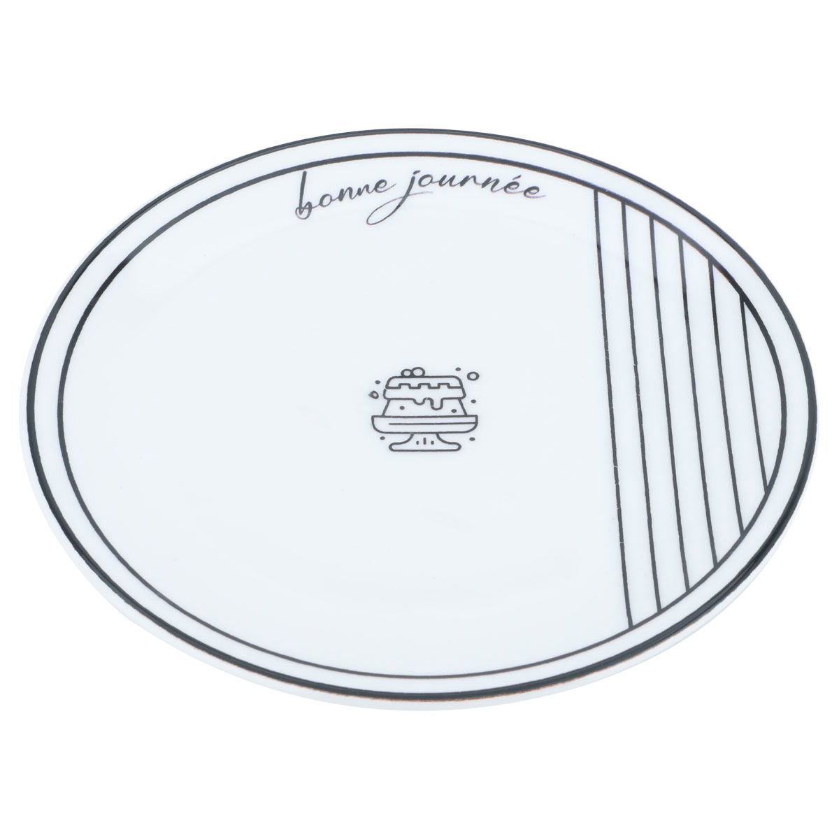 Al Saif Gallery Porcelain Serving Plate, 20X20X2 Cm - Black White product image
