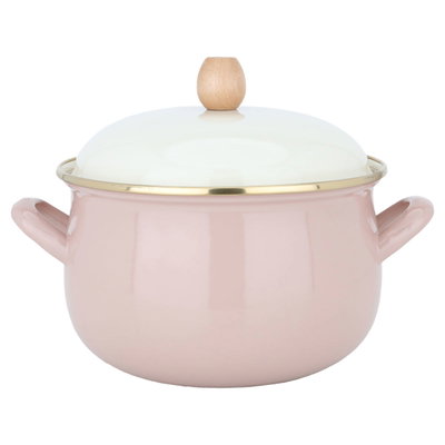 Al Saif Gallery steel pot, 20 cm, with lid - pink product image 2