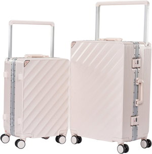 طقم شنط سفر بولي كربونات ليمرا، 2 مقاس، 4 عجلات، LMA-1900 - وردي product image