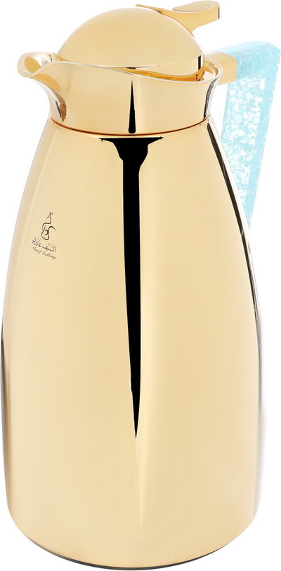Al Saif Gallery Maha thermos set, two pieces, 1 liter, thermal glass inner shell, steel outer shell - gold product image 10