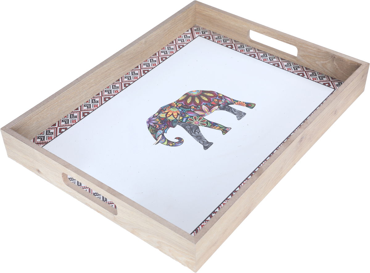 Saif Gallery wooden serving tofir, 42 cm, rectangle - white product image 2