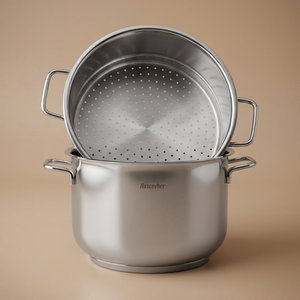 قدر طبخ بالبخار استيل هاشفير، 28 سم - فضي product image