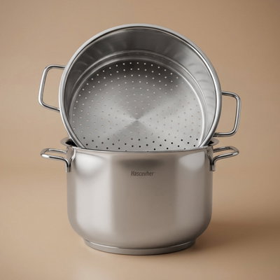 قدر طبخ بالبخار استيل هاشفير، 28 سم - فضي product image 1