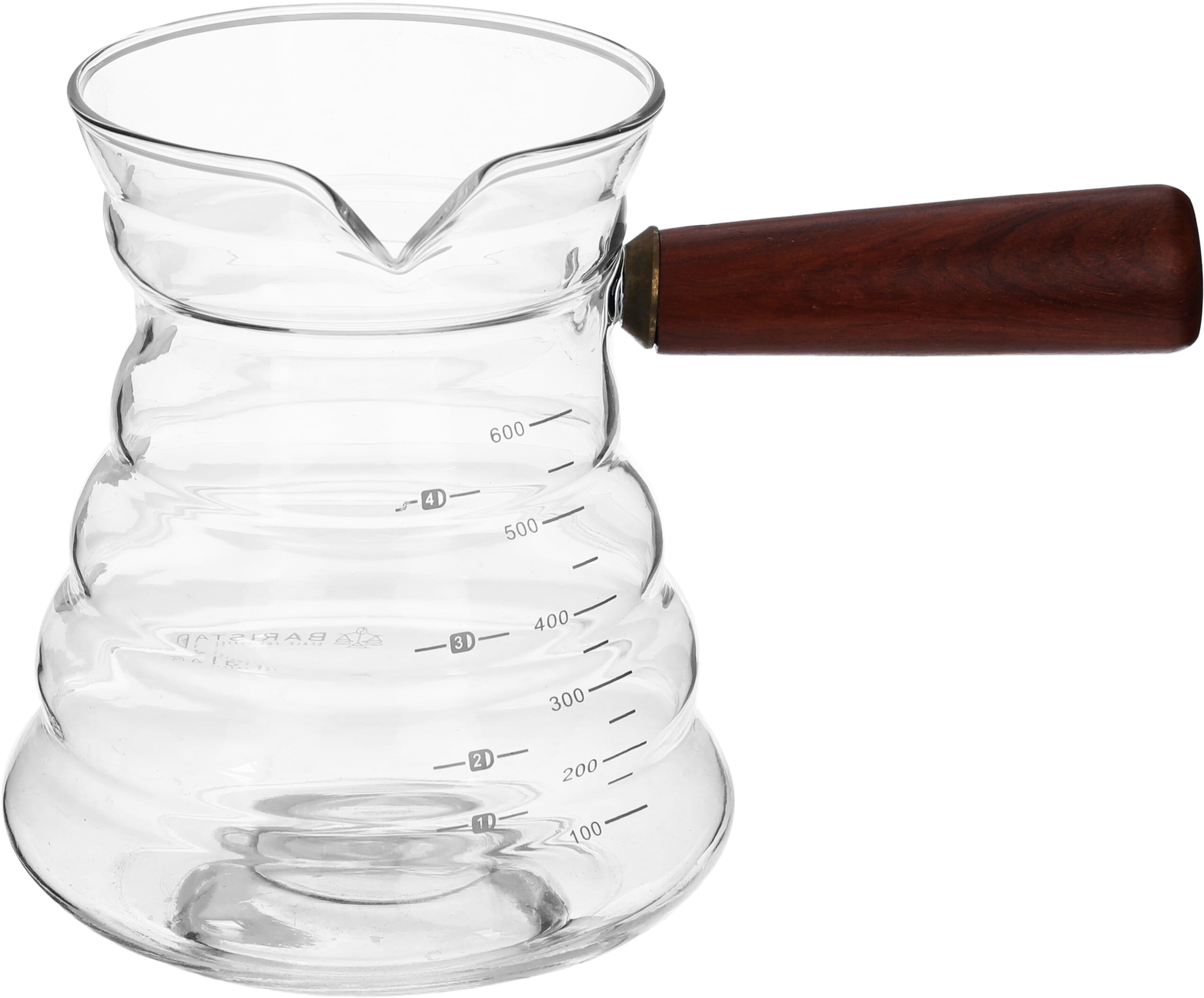 Barista Surfer Glass Food Measuring Bowl With Wood Handle, 600 Ml - Clear product image