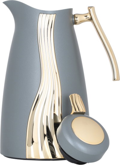 Karma Saif Gallery Thermos Set, 1/1 Liter, 2 Pieces, Inner Glass, Pressure Cooker - Dark Grey product image 3