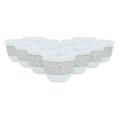 Al Saif Gallery Ceramic Arabic Coffee Cups Set, 12 Pieces - Black Gold product image 1