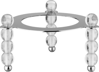 Al Saif Gallery Date tray with stainless steel lid, 16x16x15 cm, clear acrylic base, round - silver product image 4