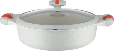 طقم قدور داي كاست الومنيوم روبوست، 9 قطع، غطاء زجاج، يد سيليكون - كريمي product image 4