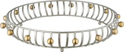 صينية تقديم ستانلس استيل السيف غاليري، 33x33x10 سم، دائري - فضي ذهبي product image 3