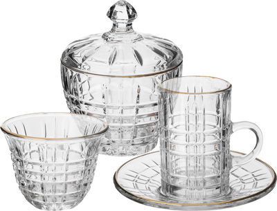 Alsaif Gallery Bialat Tea and Coffee Serving Set, 26 Pieces - Clear product image 1