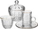 طقم تقديم بيالات شاي وقهوة زجاج السيف غاليري، 26 قطعة - شفاف product image 1
