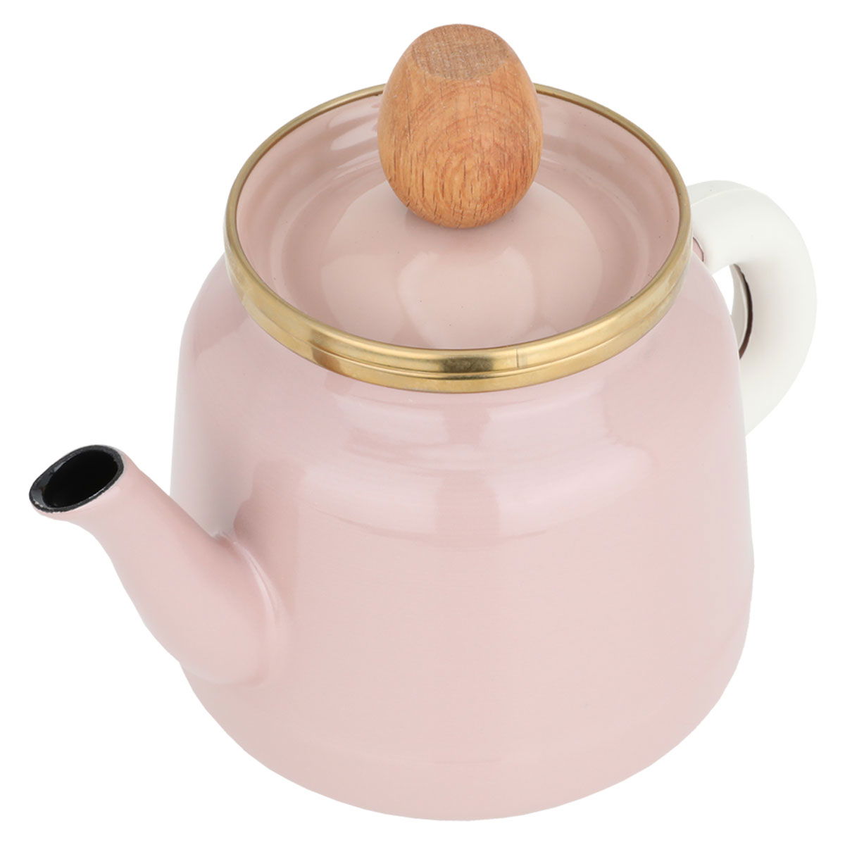 إبريق شاي وردي فاتح بذهبي استيل 1 لتر product image 2