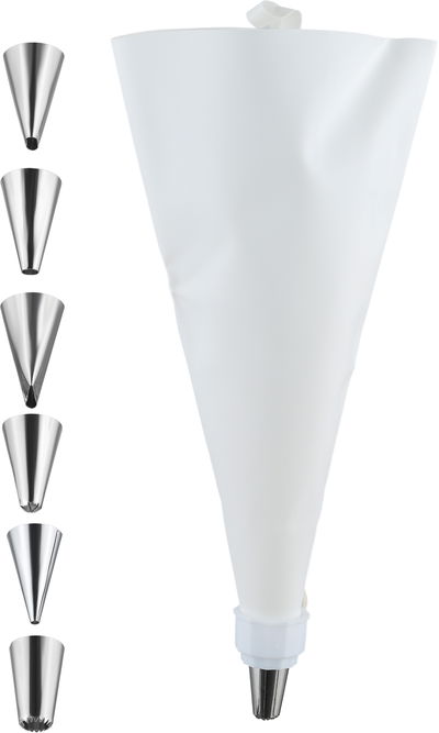 طقم اقماع بلاستيك ستانلس استيل السيف غاليري، 10 قطع - ابيض فضي product image 1