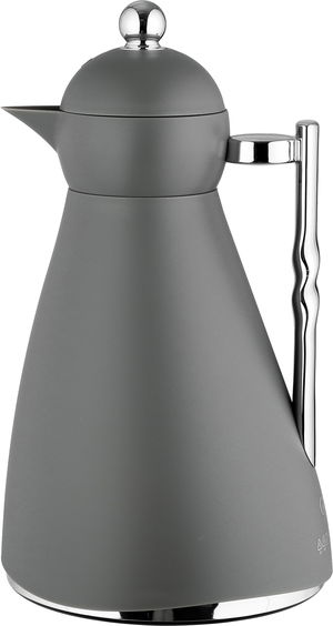 ترمس نور جلوري، 1 لتر، حافظة داخلية زجاج، ضغاط، يد فضي - رمادي غامق product image