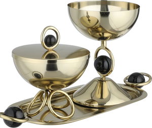 Al Saif Gallery Stainless Steel Incense Burner Set, 27x14x1.8 cm, Oval Tray, Incense Box - Black Gold product image 2