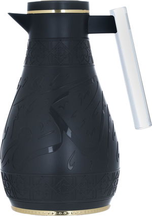 Al Saif Gallery Karam thermos set, 1/0.65 litre, Islamic pattern, thermal glass inner shell, plastic outer shell - black product image 4