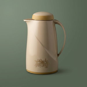 Helios German Thermos, 0.6 Liter, Glass Inner Container, Plastic Outer Body, Self-Service - Beige product image