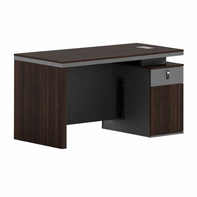 مكتب إداري خشب MDF، 160x70x75 سم - بني غامق رمادي product image 2