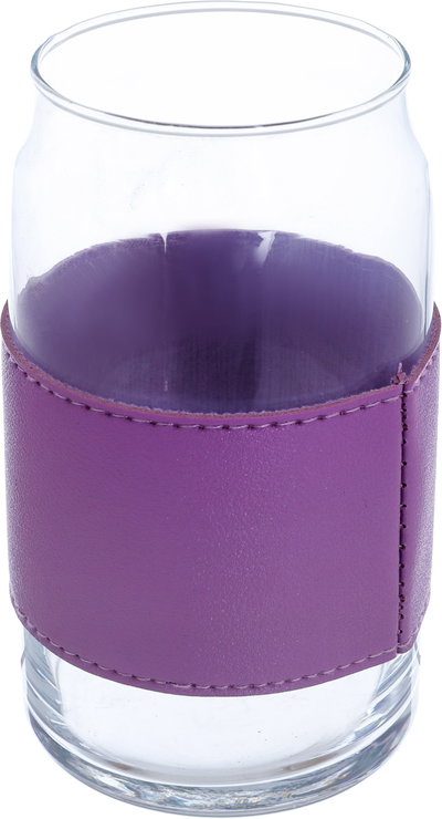 Al Saif Gallery glass cup, 350 ml, with light pink leather - transparent product image 2