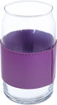 Al Saif Gallery glass cup, 350 ml, with light pink leather - transparent product image 2
