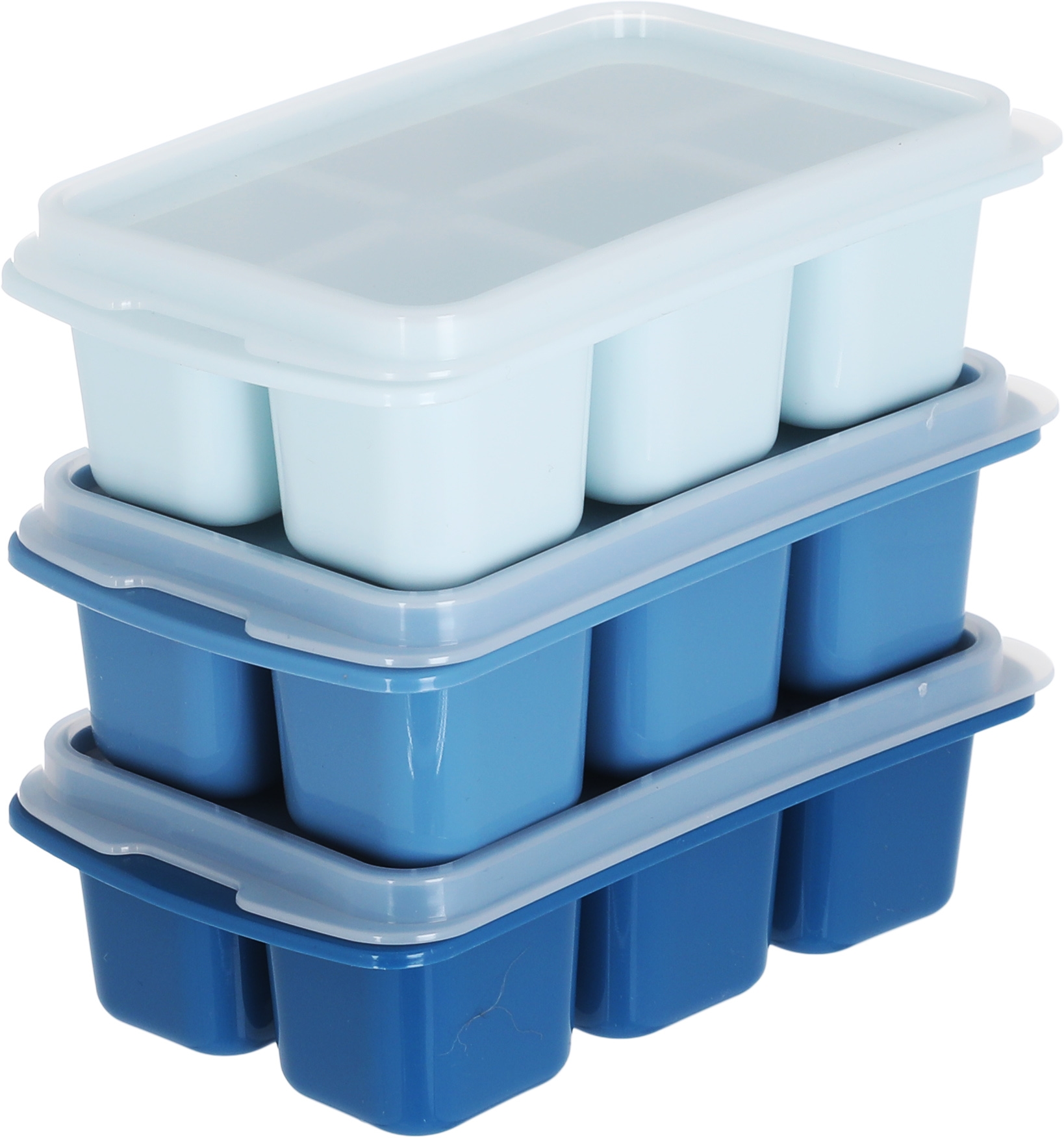 saif so Plastic Ice Cube Tray, Rectangle, 3 Pieces - Colored product image 1