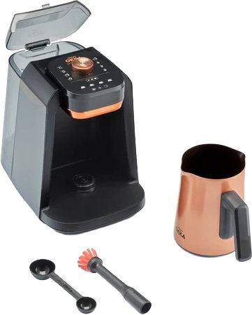 Arzum Okka Rich Pro Plus Turkish Coffee Maker, 700W, 1.3L Water Tank, 1-5 Cups, Coffee Pot with Mixer, Temperature Control, LED, Smart Overflow Prevention, OK0038-04 - Copper Black product image 5