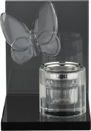 مبخرة زجاج السيف غاليري، 9.5x13x12 سم، قاعدة مربع - أسود شفاف product image