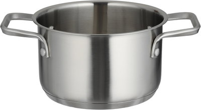 Robust stainless steel cooking pot, 16 x 9.5 cm, glass lid - transparent silver product image 4