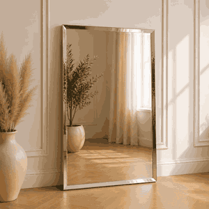 مراية مستطيلة زجاج، 80×60 سم، اطار معدن - فضي product image