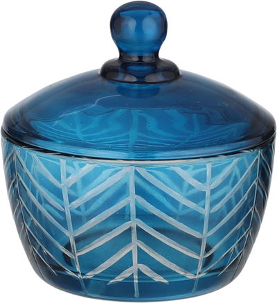 طقم تقديم بيالات فناجين سكرية زجاج السيف غاليري، 11 سم، 26 قطعة، مشجر - أزرق شفاف product image 5