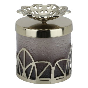 Al Saif Gallery glass box, 9 x 9 x 12 cm, cylindrical, lid - gray product image 2