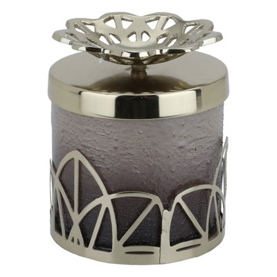 Al Saif Gallery glass box, 9 x 9 x 12 cm, cylindrical, lid - gray product image 2