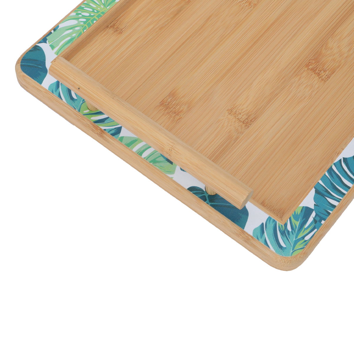 Al Saif Gallery wooden serving tofir, 39x17x2 cm, decorated rectangle, large - beige product image 3