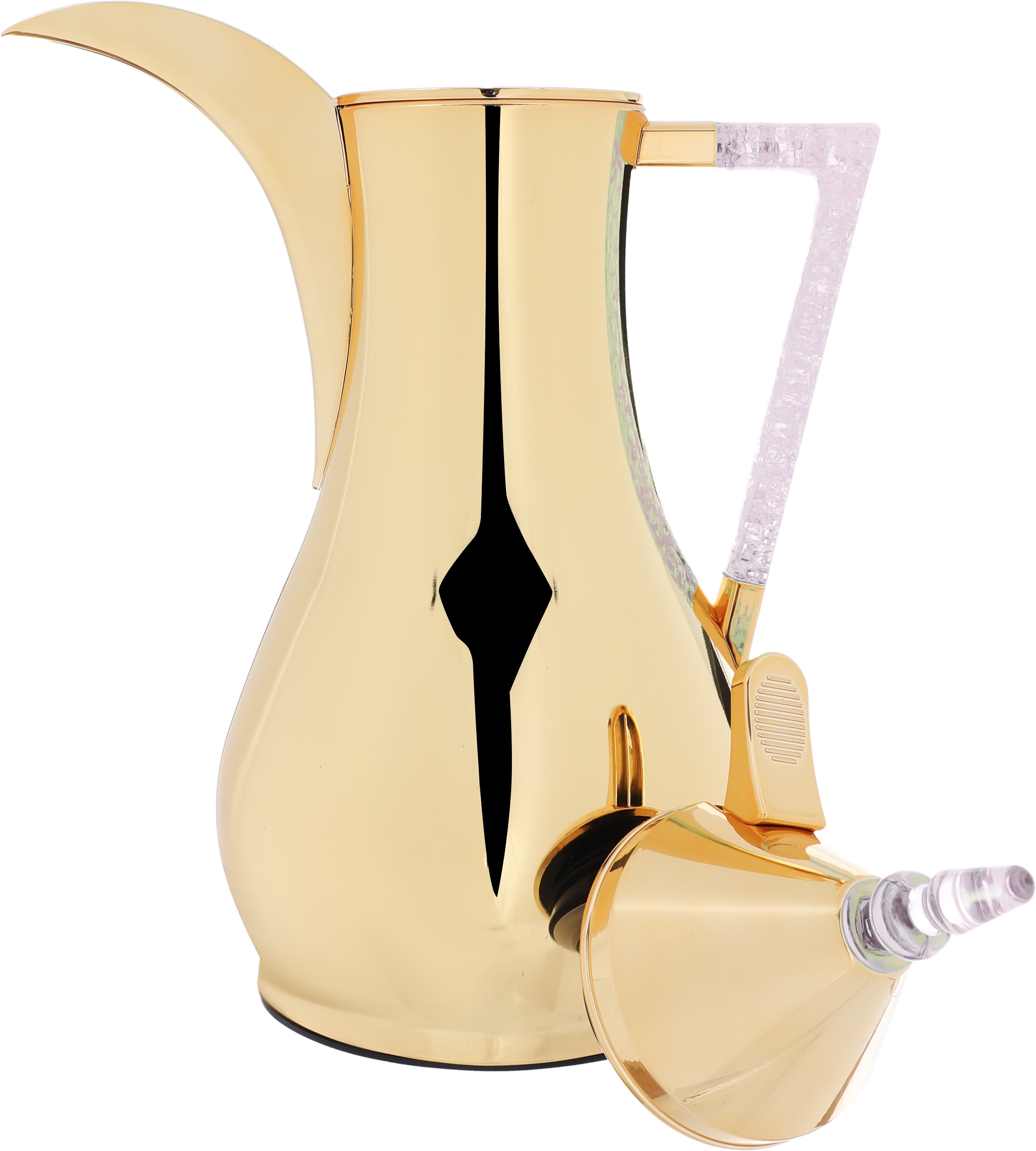 Al Saif Gallery Maha thermos set, two pieces, 1 liter, thermal glass inner shell, steel outer shell - gold product image 8