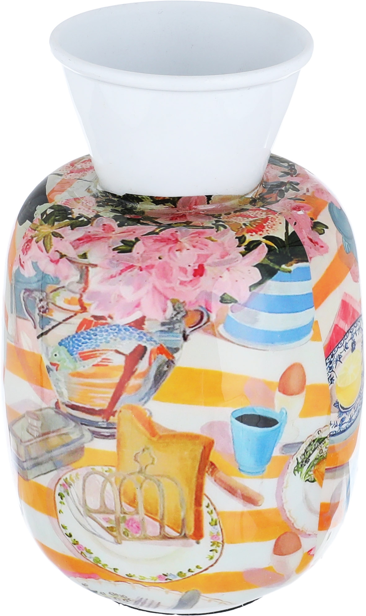 Al Saif Gallery porcelain vase, 16 x 10 cm, floral pattern - white colored product image 1