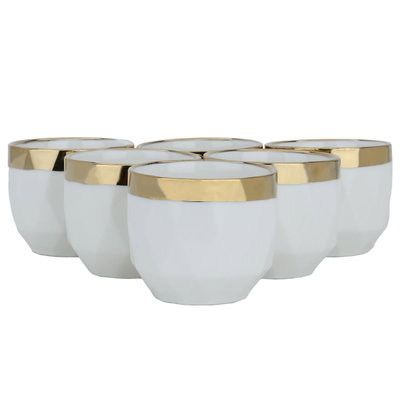 Al Saif Gallery porcelain Arabic coffee cups set, 6 pieces - white product image 1