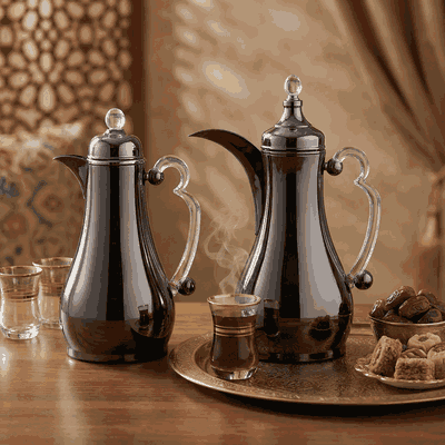 Al Saif Gallery Asalah Thermos Set, 2 pieces, 1/1 liter, glass interior, transparent handle, push-button - Black product image 11