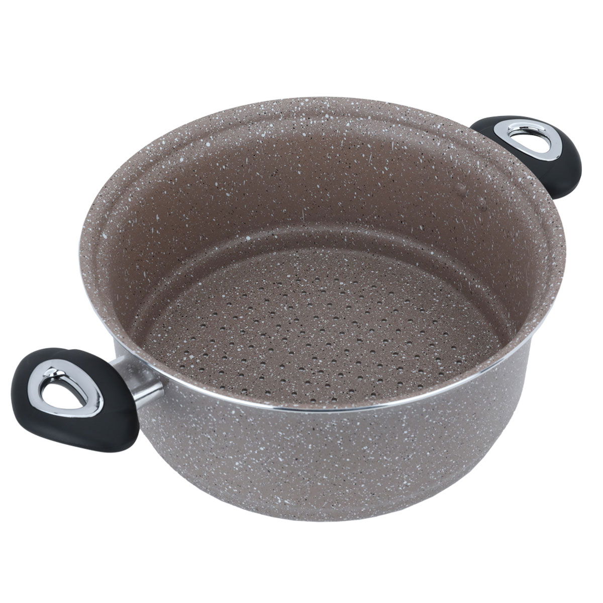 Al Saif Gallery Granite Steamer Pot, 26 cm, 2 Pieces - Grey product image 2