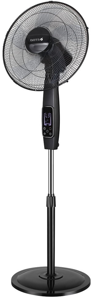 Dots TFS1660K42 Pedestal Fan, 16 Inch, 60W, 3 Speeds, 12 Hours, LED, Remote Control - Black product image