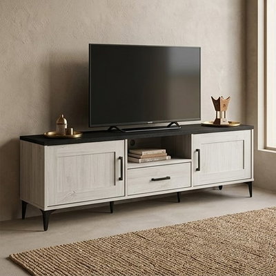 وحدة تلفزيون خشب MDF، 40×160×25 سم - أبيض product image 2