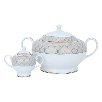 طقم سفرة بورسلان السيف غاليري، 81 قطعة، دائري - رمادي product image 3