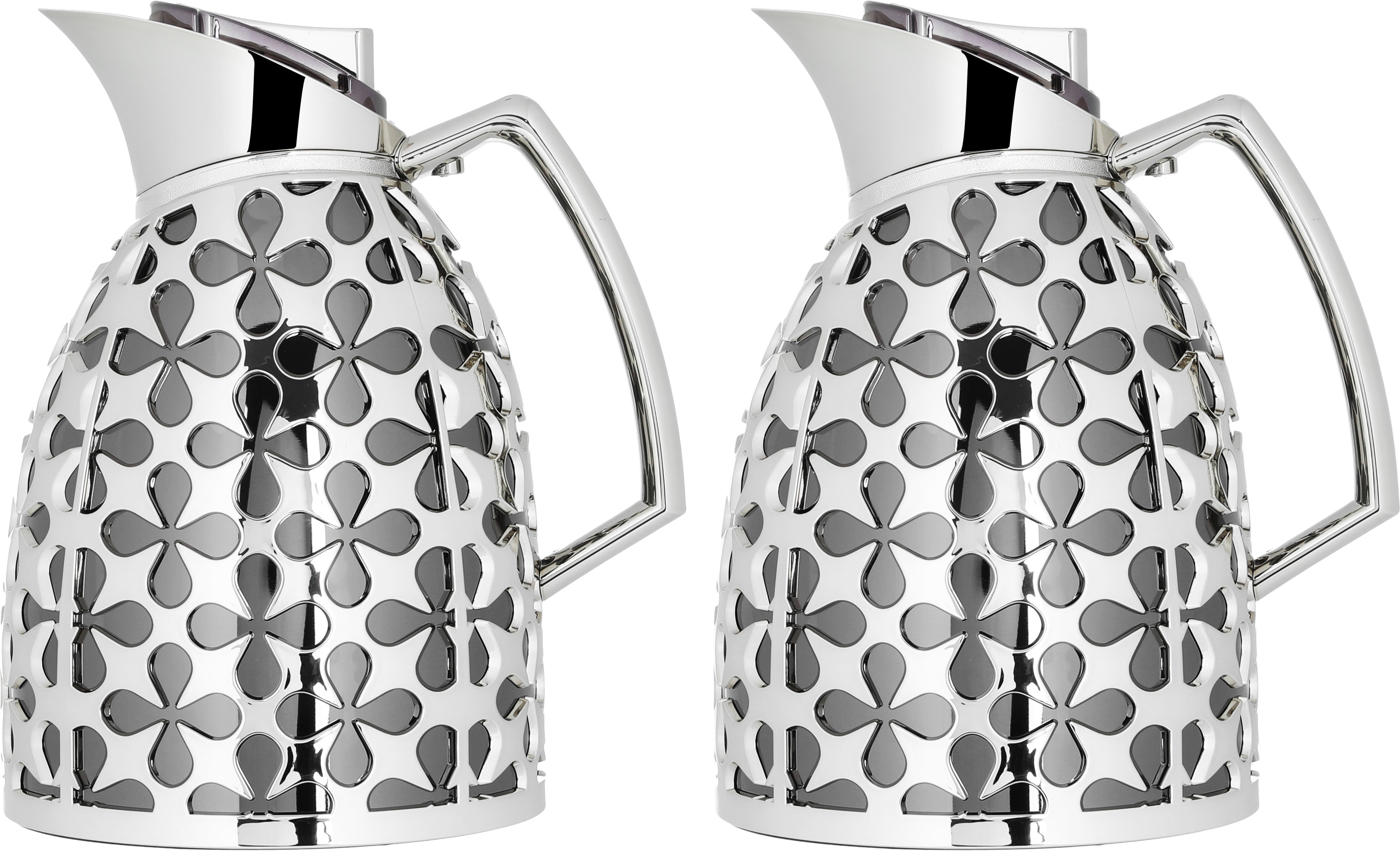 Al Saif Gallery Andalusia thermos set, 0.75/1 liter, glass inner container, plastic outer shell - black and silver product image