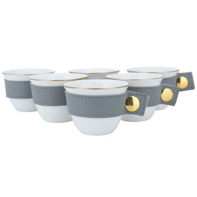 طقم فناجين قهوة بورسلان السيف غاليري، 6 قطع - رمادي product image 2