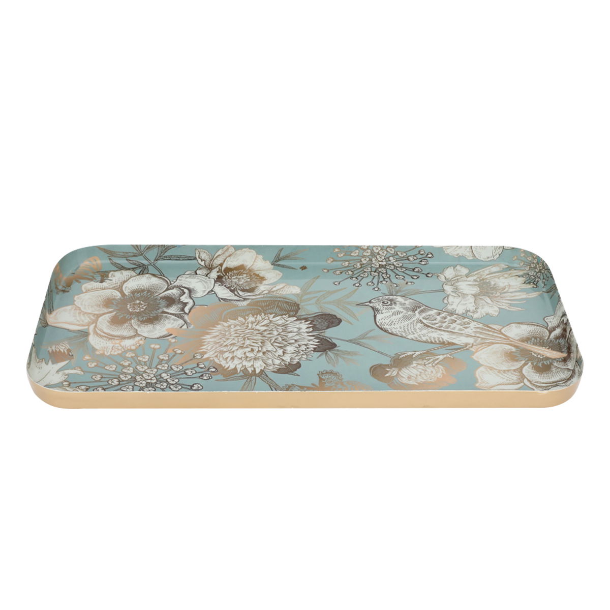 Al Saif Gallery Steel Serving Tray, 46X21X2.5 Cm - Gold product image