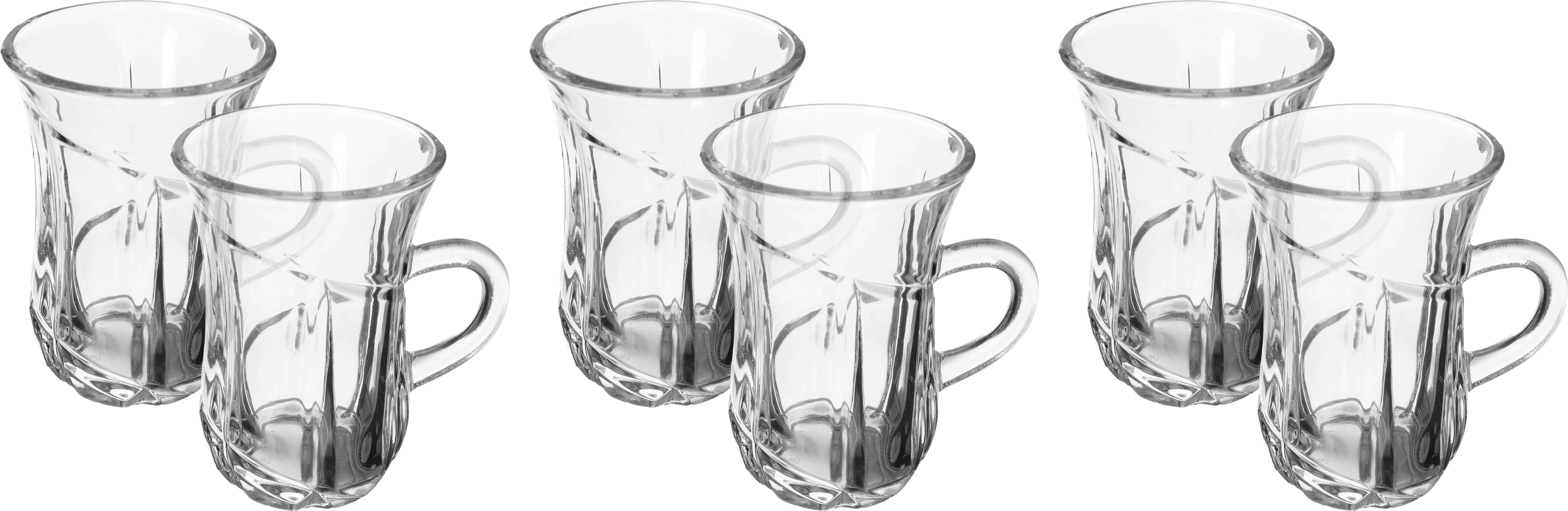 Saif Gallery Bialat Max Glass Tea Set, 6 Pieces, Glass Handle - Transparent product image